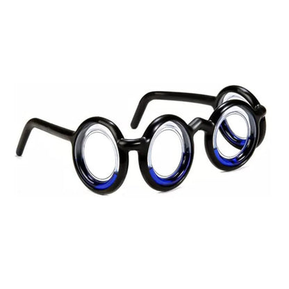 Side view of black motion sickness glasses